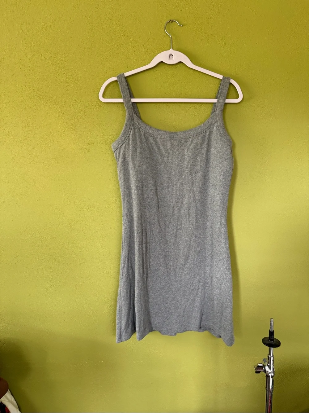 Abercrombie and Fitch Bra Free 90s Sporty Ribbed Knit Dress Size Large in Gray - Picture 2 of 5
